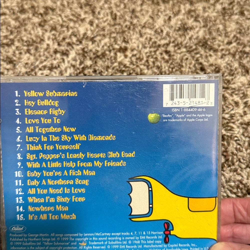The Beatles Yellow and Blue CD Cover - Picture 2 of 2